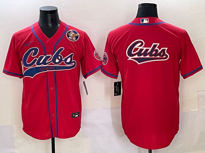 Men 2025 Chicago Cubs Blank Red Joint Name Nike MLB Jersey style 8->philadelphia phillies->MLB Jersey